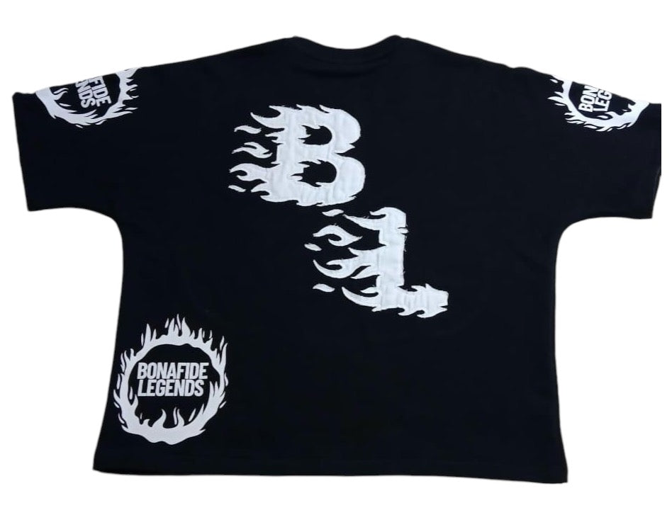 White/Black Cropped Tee